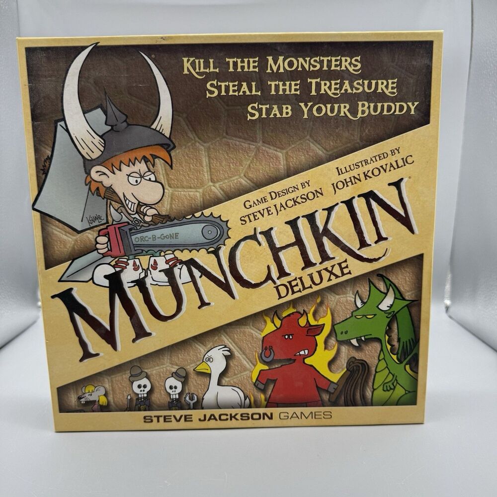 Munchkin Deluxe Board Card Game - 100% Complete - Steve Jackson Games